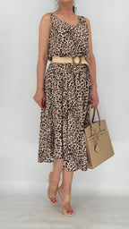 Maxi Kleid 100% Viscosa, leo