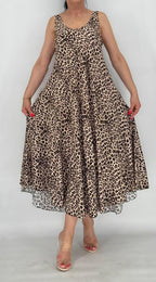 Maxi Kleid 100% Viscosa, leo