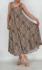 Maxi Kleid 100% Viscosa, leo