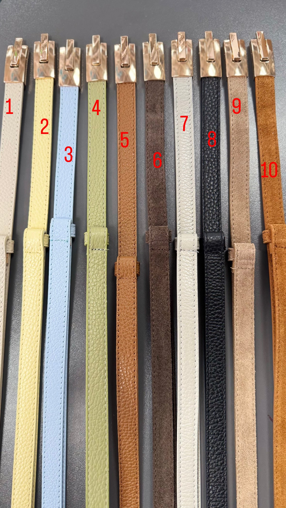 Eleganter Ledergürtel mit goldener Magnet-Schnalle