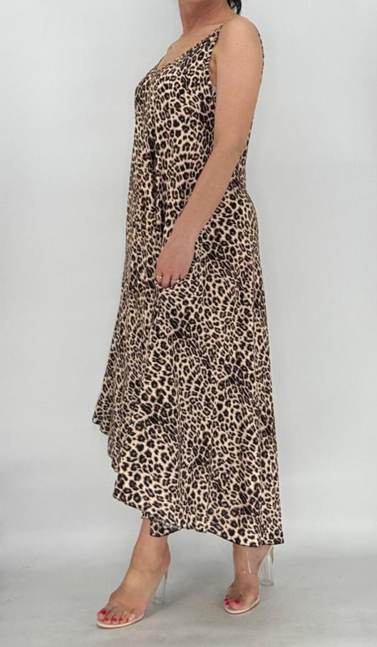 Maxi Kleid 100% Viscosa, leo
