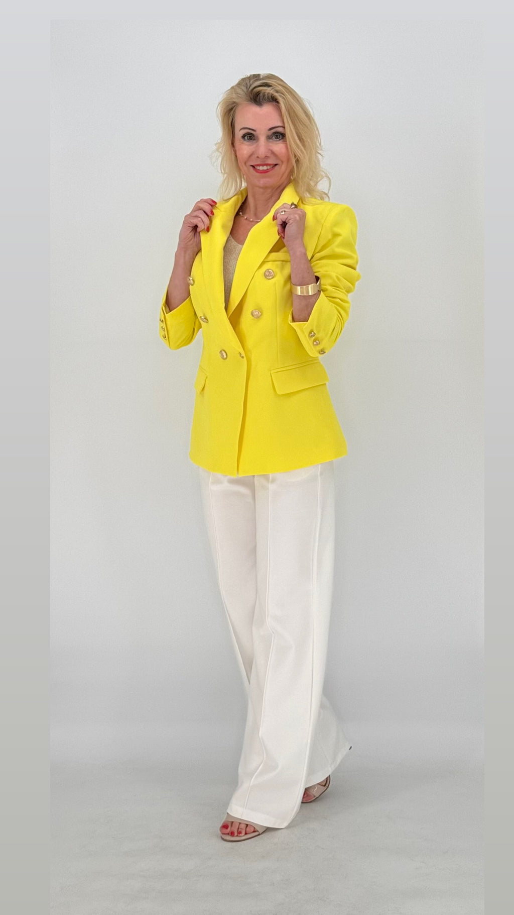 Blazer Gelb mit Designer Knöpfen