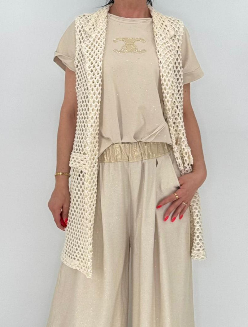 Netz Weste, beige