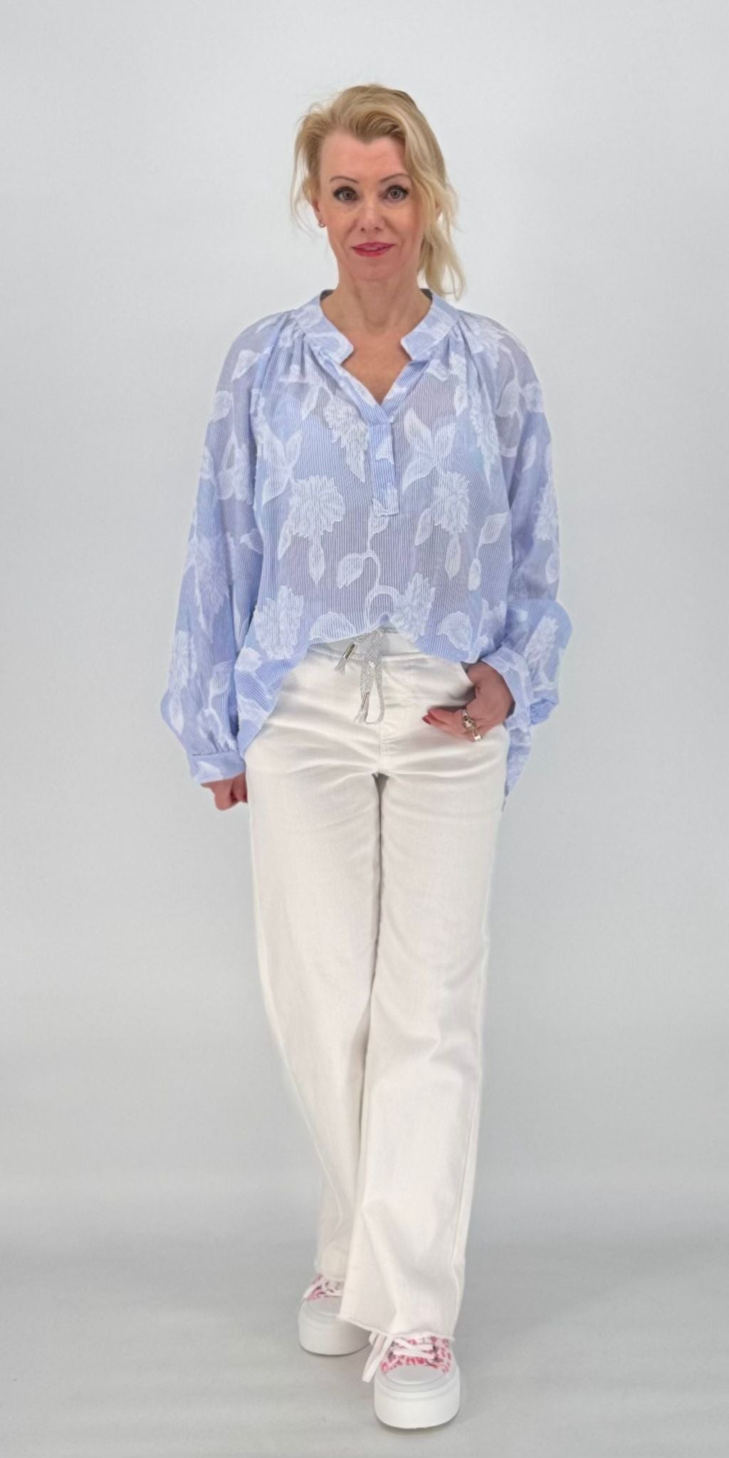 Hose mit elastischem Bund, weiß