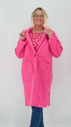Mantel in Woll-Optik, rosa/pink