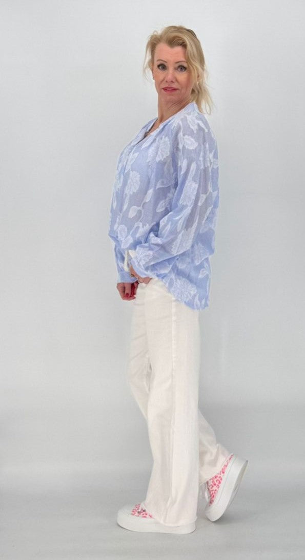 Hose mit elastischem Bund, weiß