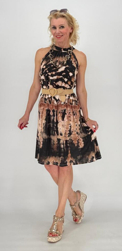 Kleid "Mia", schwarz/beige