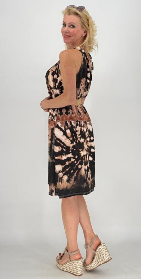 Kleid "Mia", schwarz/beige