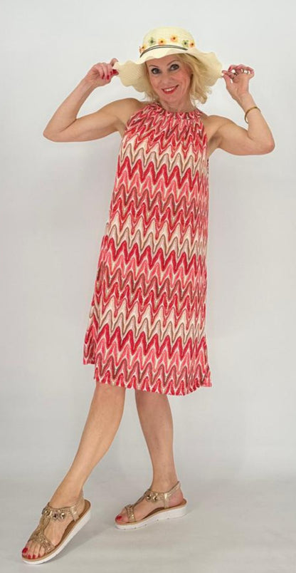 Kleid "Mia" ZickZack, koralle/beige/creme