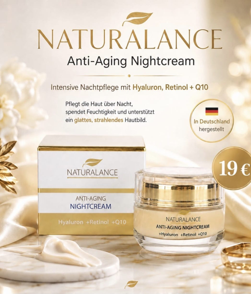 Naturalance Anti-Age Nachtcreme mit Hyaluron, Retinol, Q10