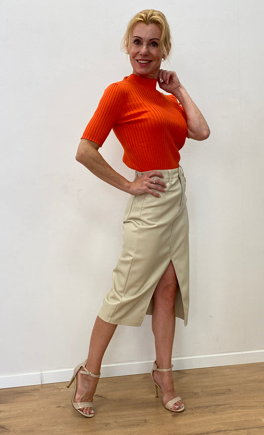 By elena Fashion Schlitzrock Beige