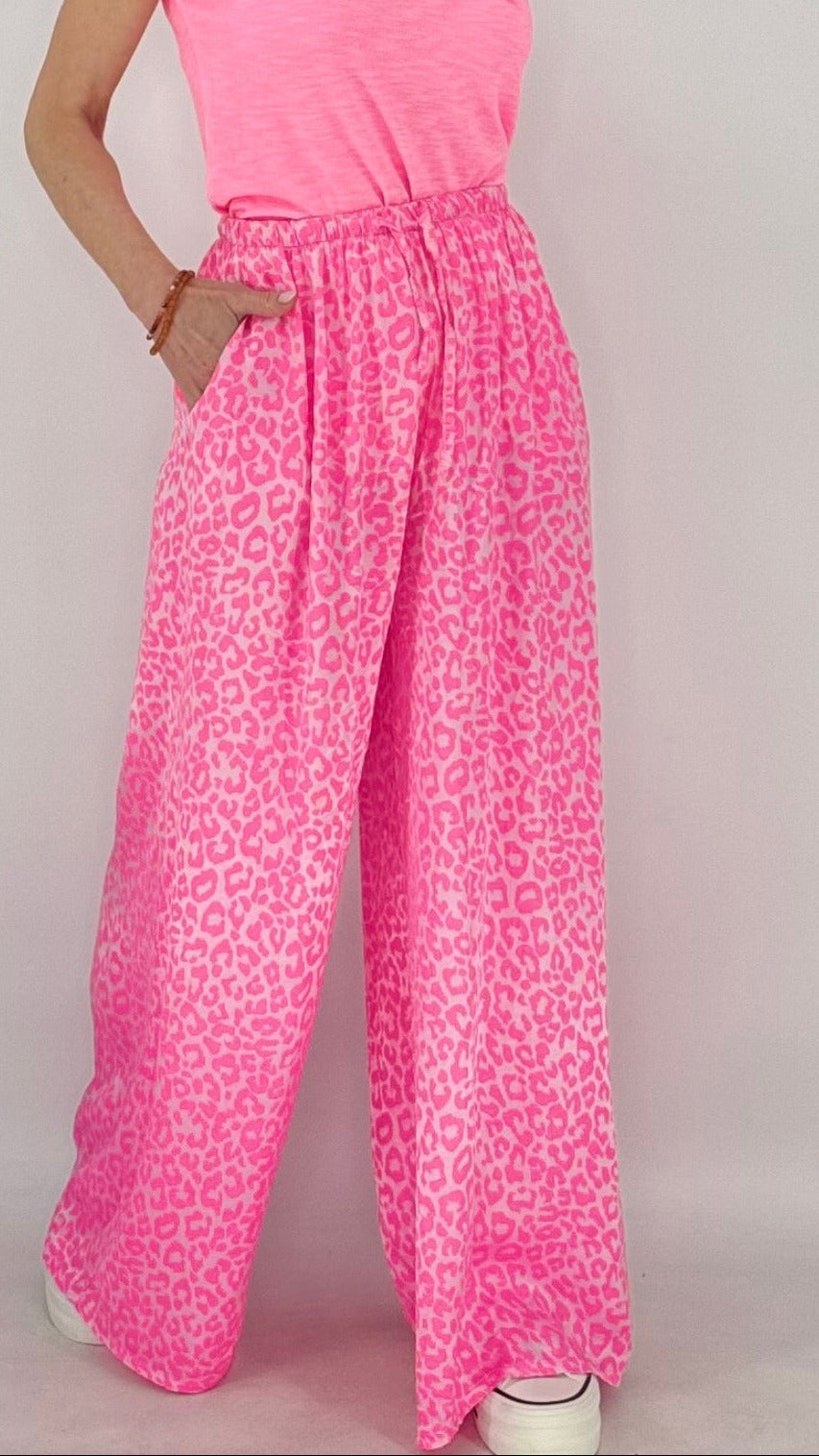 Seidige Leo Hose in Rosa/Pink