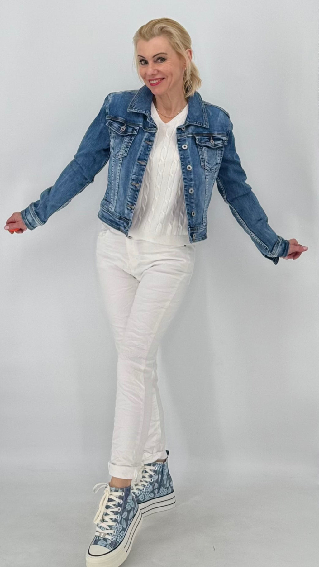 Hose MC, beige, weiß