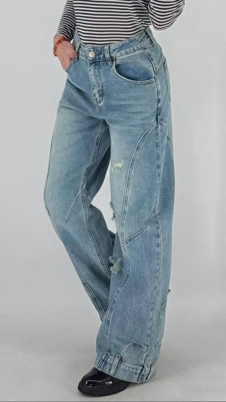 Wide - Leg Jeans - By Elena FashionBy Elena Fashion