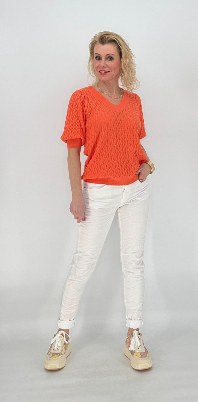 Pullover kurzarm orange