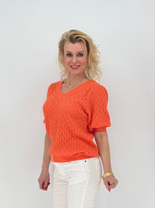 Pullover kurzarm orange