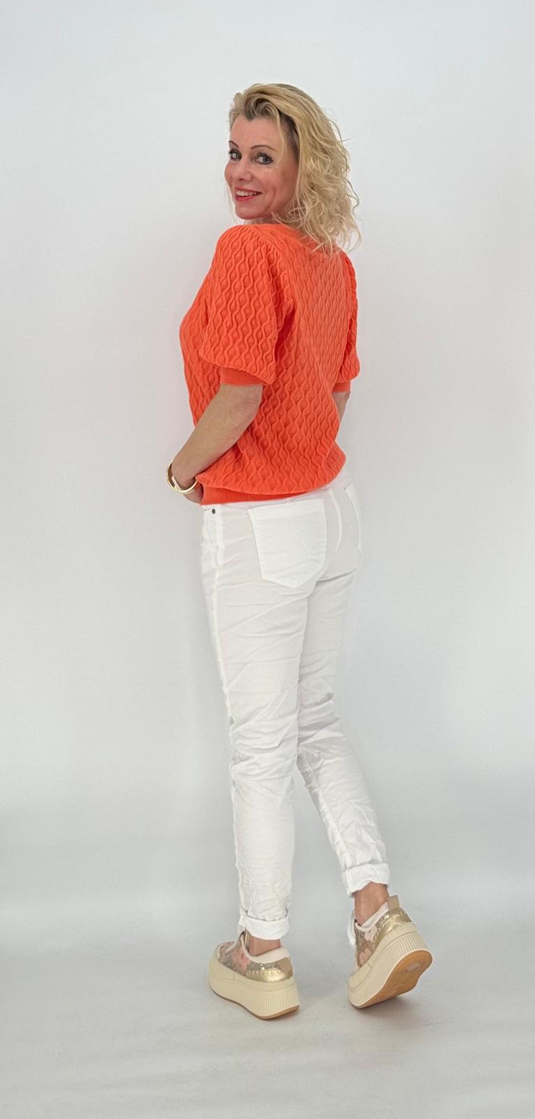 Pullover kurzarm orange