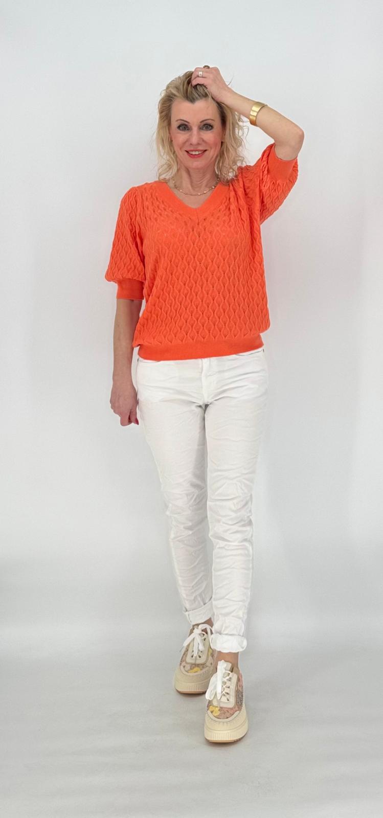 Pullover kurzarm orange