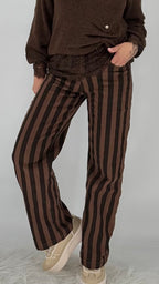 Zac&Zoe Gestreifte Jeans, braun