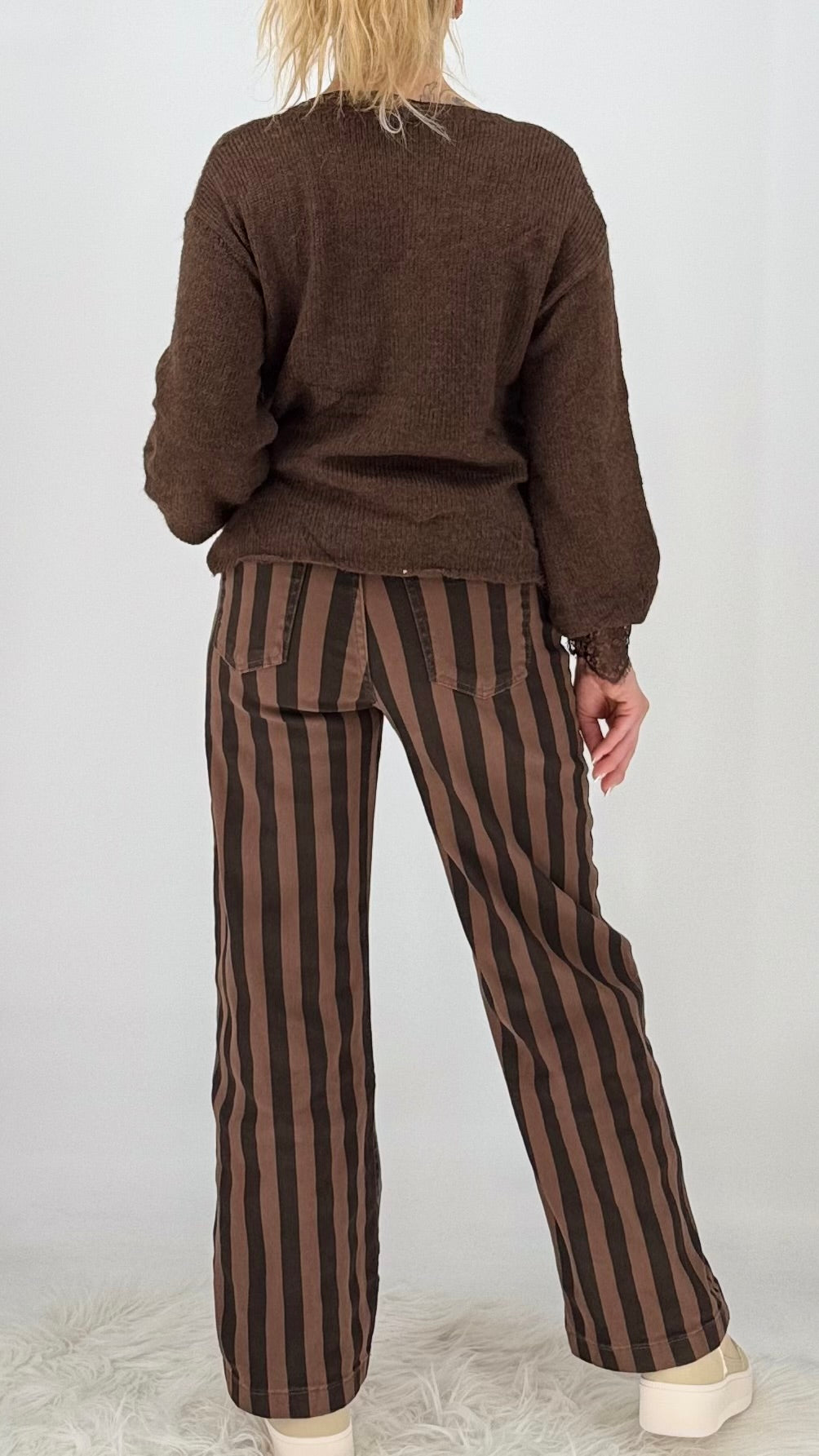 Zac&Zoe Gestreifte Jeans, braun
