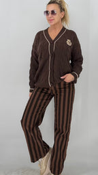 Zac&Zoe Gestreifte Jeans, braun