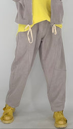 Hose Veloursleder-Optik in Grau