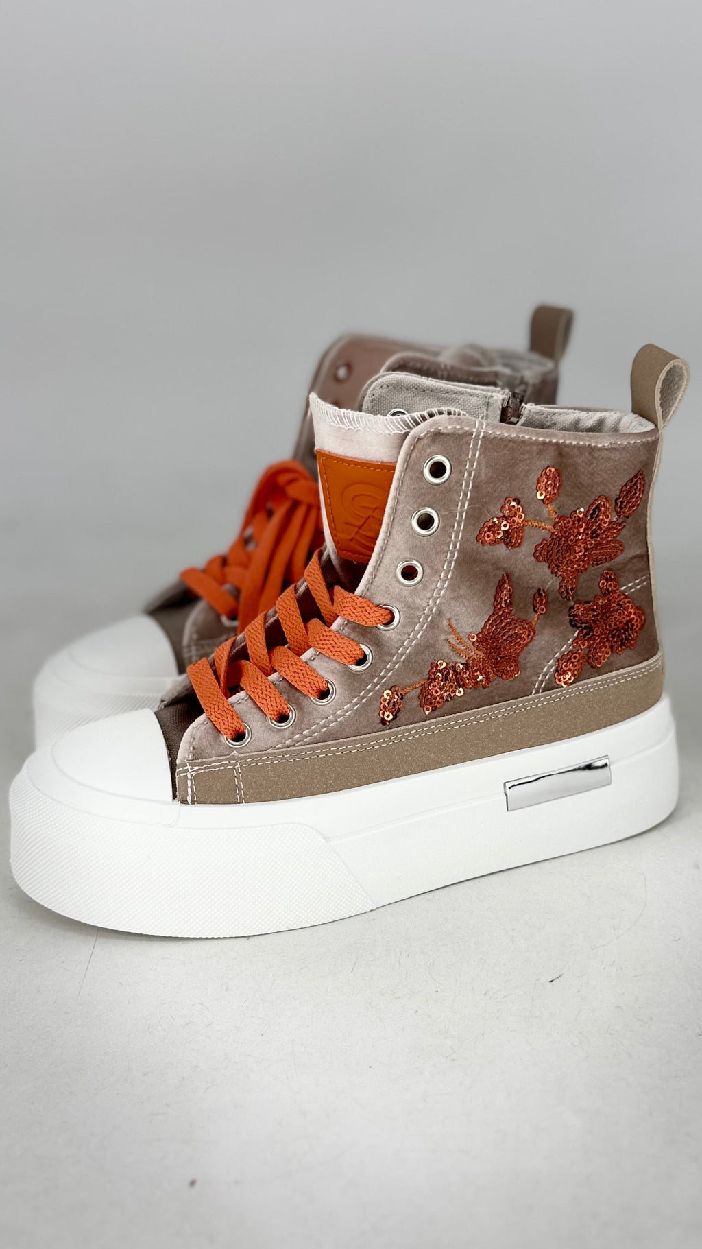 High Sneaker mit Pailletten