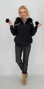 Lederimitat Hose, schwarz