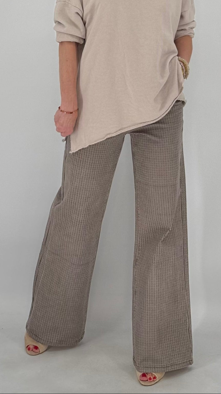 Karierte High-Waist-Hose, JW9652