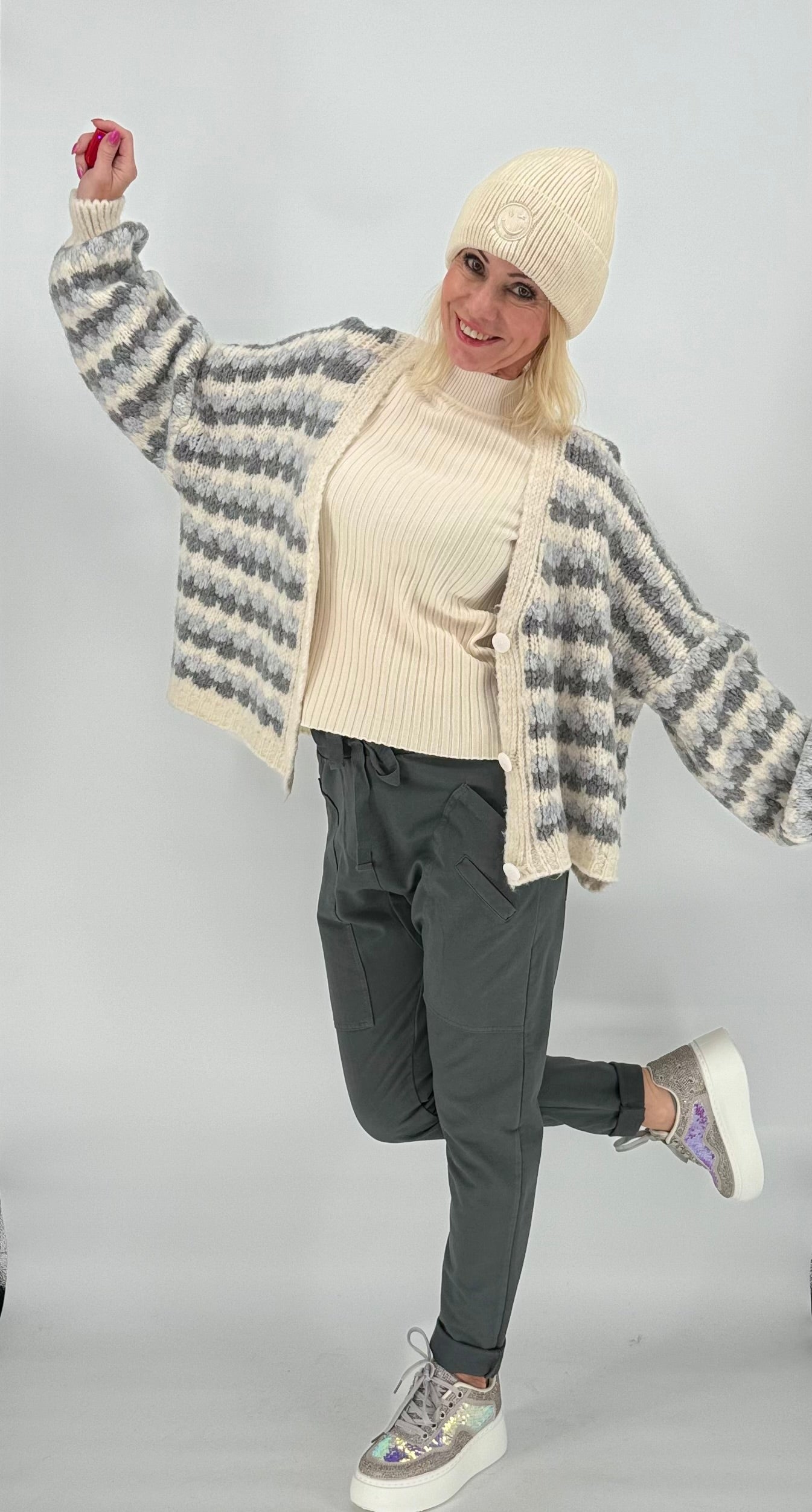 Jacke beige/grau