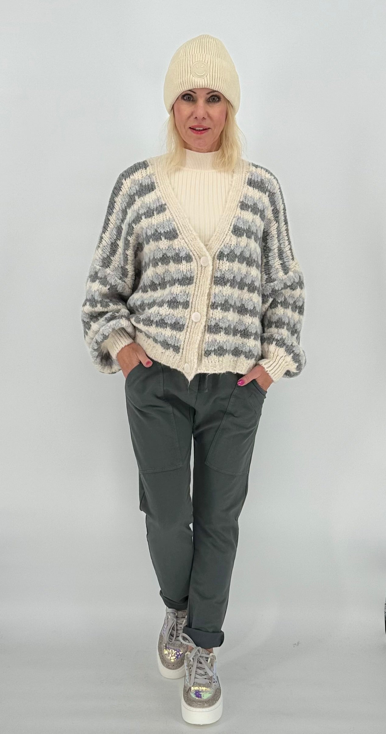 Jacke beige/grau