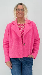 Kurze Jacke in Woll-Optik, rosa/pink