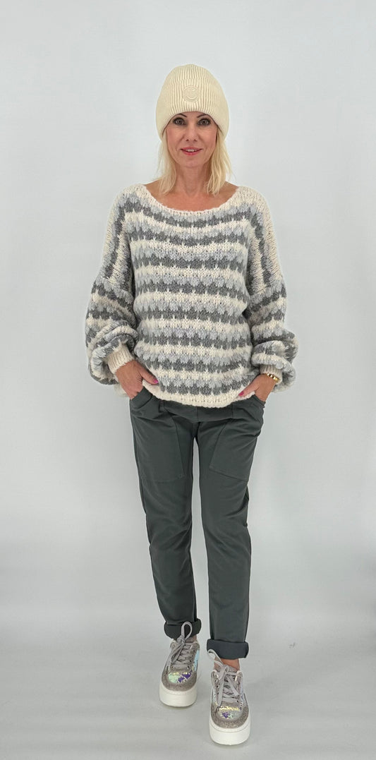 Pullover beige/grau