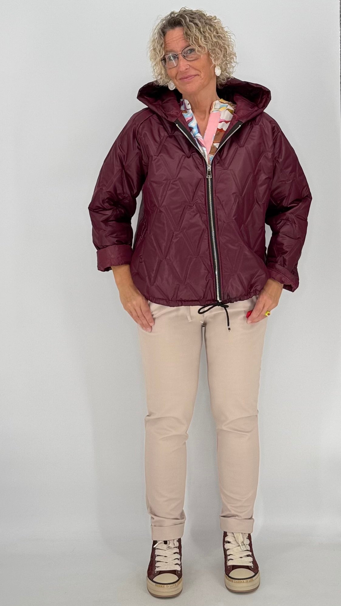 Leichte Steppjacke, weinrot