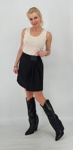 Rock-Shorts, beige, schwarz