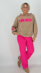 Hoodie beige "HELLO!"