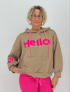 Hoodie beige "HELLO!"