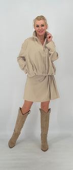 Rock-Shorts, beige, schwarz