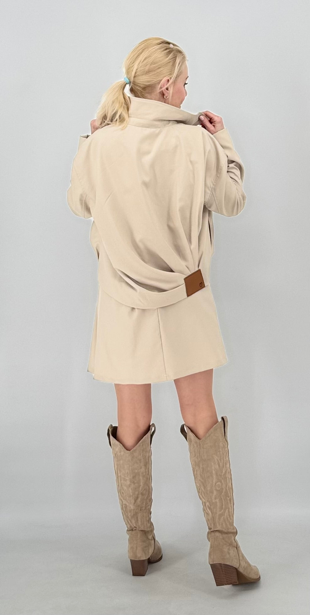 Rock-Shorts, beige, schwarz