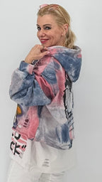 Hoodie "Donald",  rosa/blau