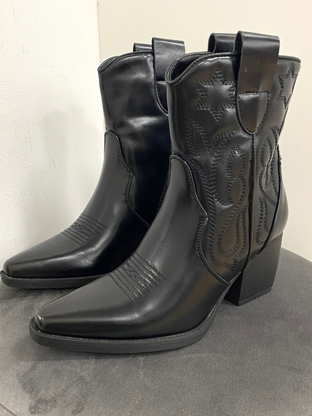 Stiefel, Cowboy-/Bikerboot schwarz DE326P