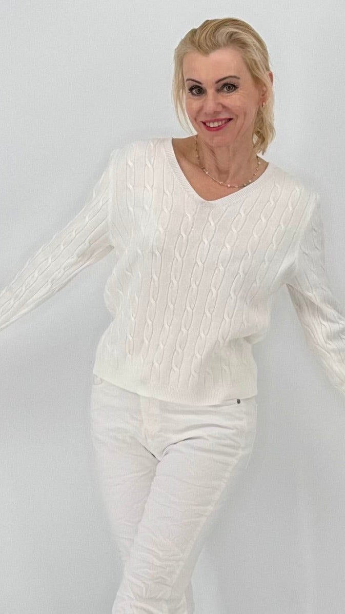 Pullover  Basic in Weiß