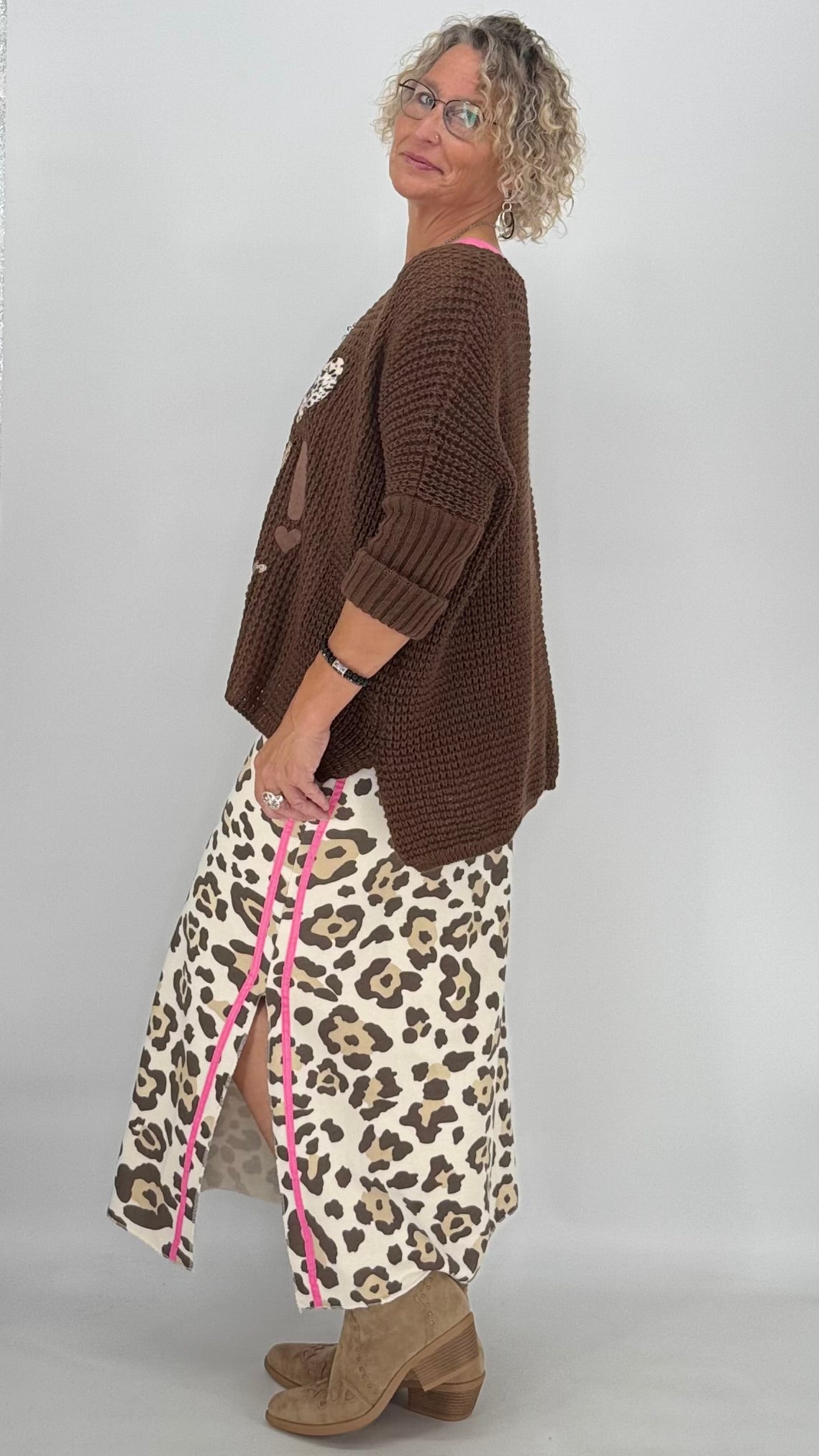 Pullover "Happy" braun