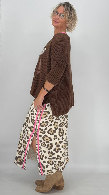 Pullover "Happy" braun