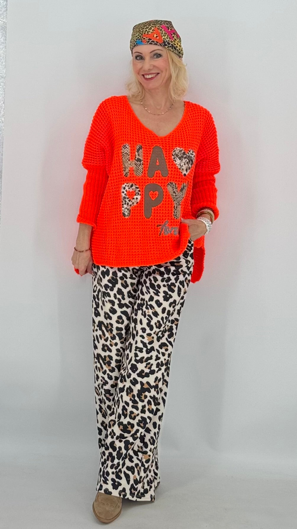 Pullover "Happy" orange