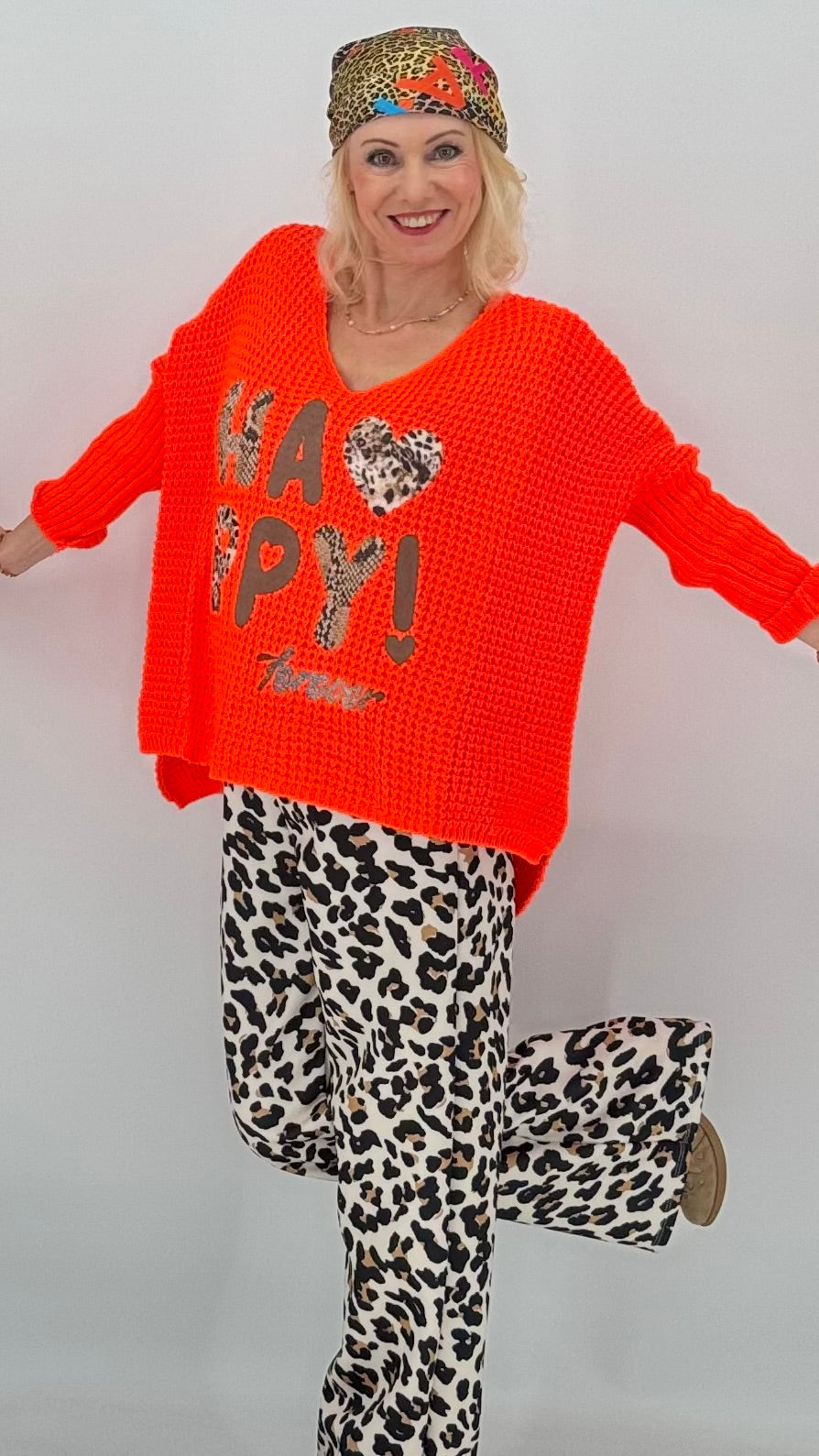 Pullover "Happy" orange