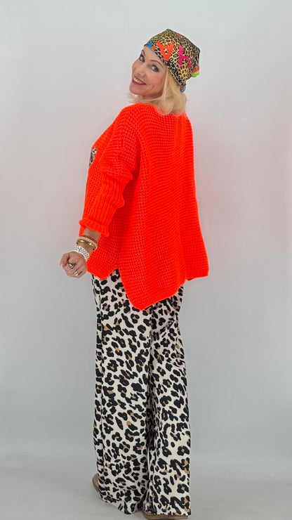 Pullover "Happy" orange