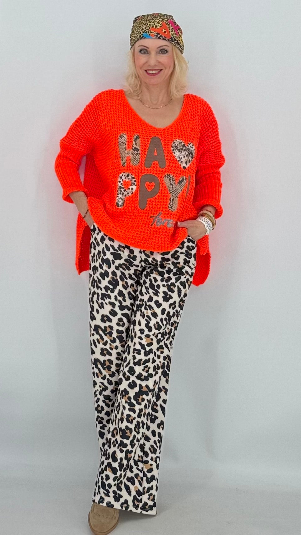 Pullover "Happy" orange