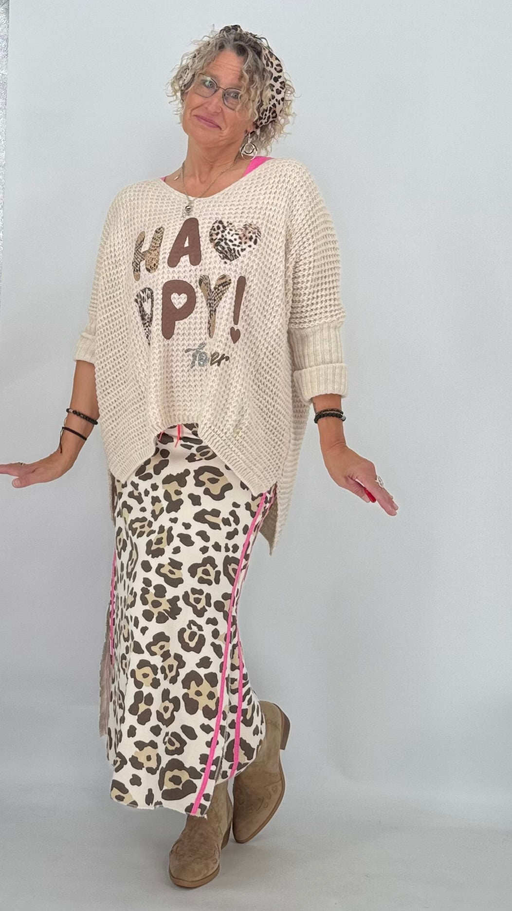 Pullover "Happy" beige