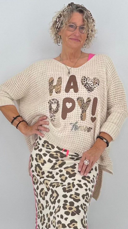 Pullover "Happy" beige